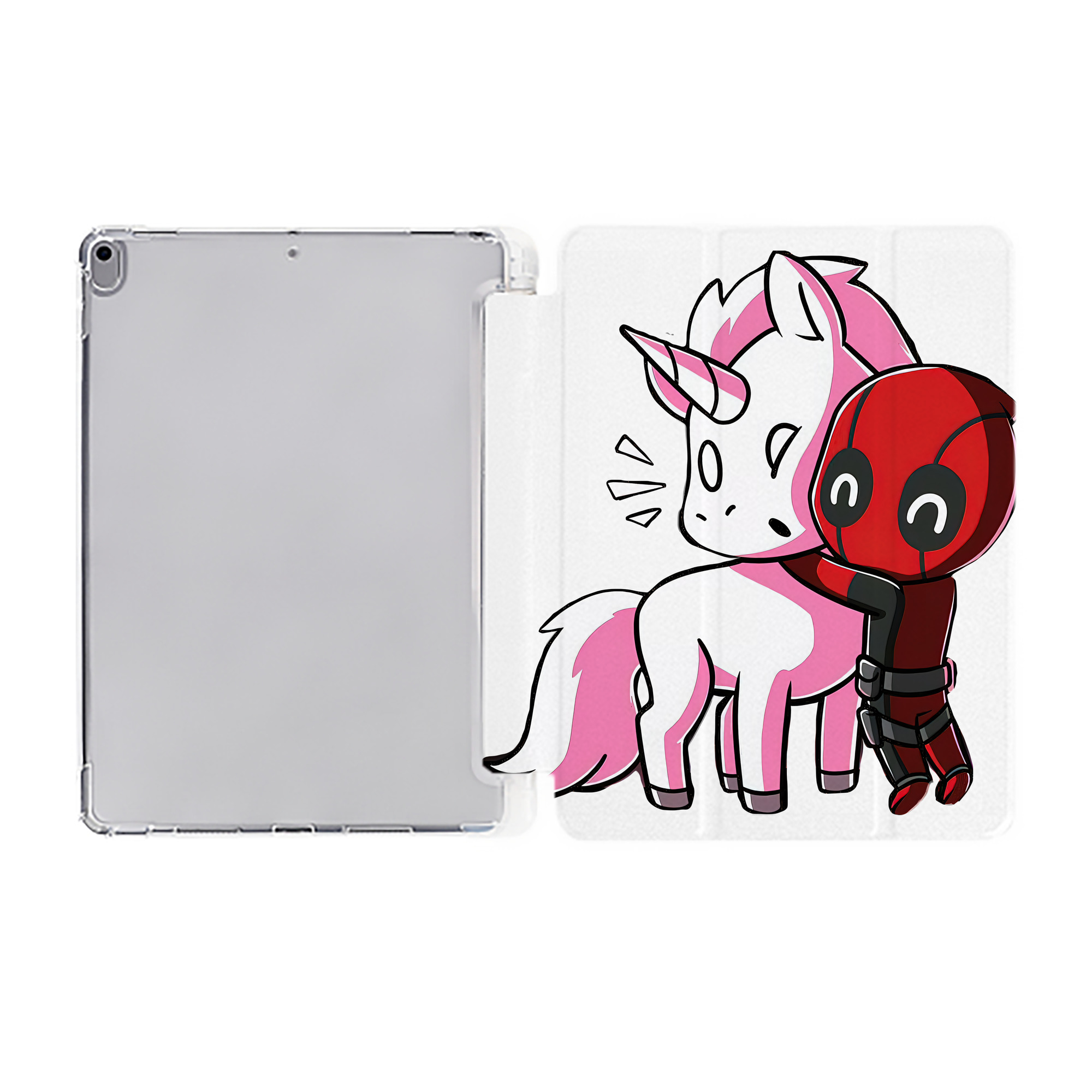 （画像用） Deadpool デッドプール IPad ケース ペン収納付き 三つ折りスタンド PUレザー×シリコン 対応機種9.5/10.5/10.9インチ